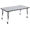 Flash Furniture Oval 47.5 W, 76 L, 25 H, Chrome, Laminate, Particleboard, Steel, Grey XU-GRP-A3048CON-48-GY-T-P-CAS-GG - alternate 4